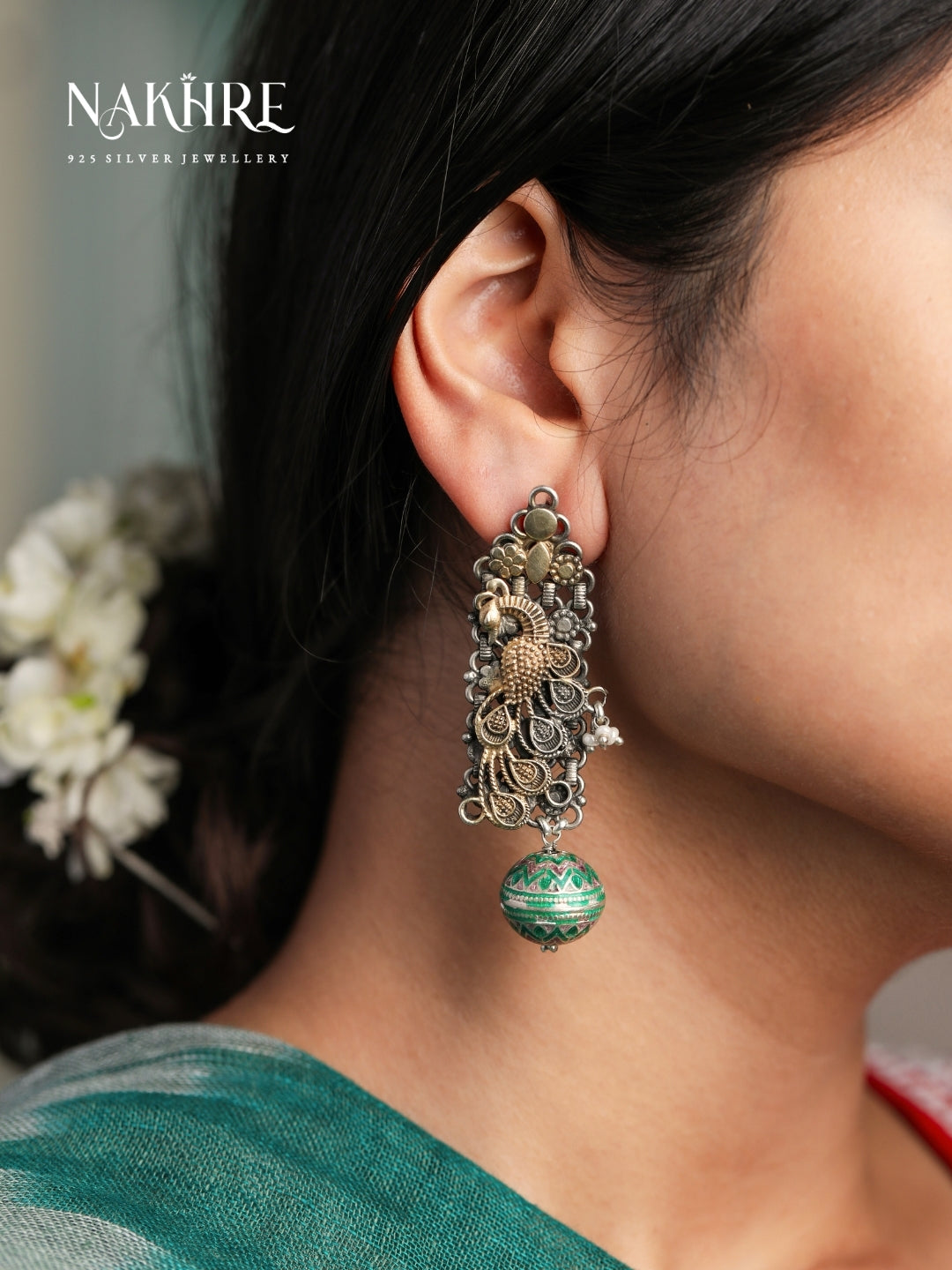 Nazaakat Rangrez Meenakari Earrings