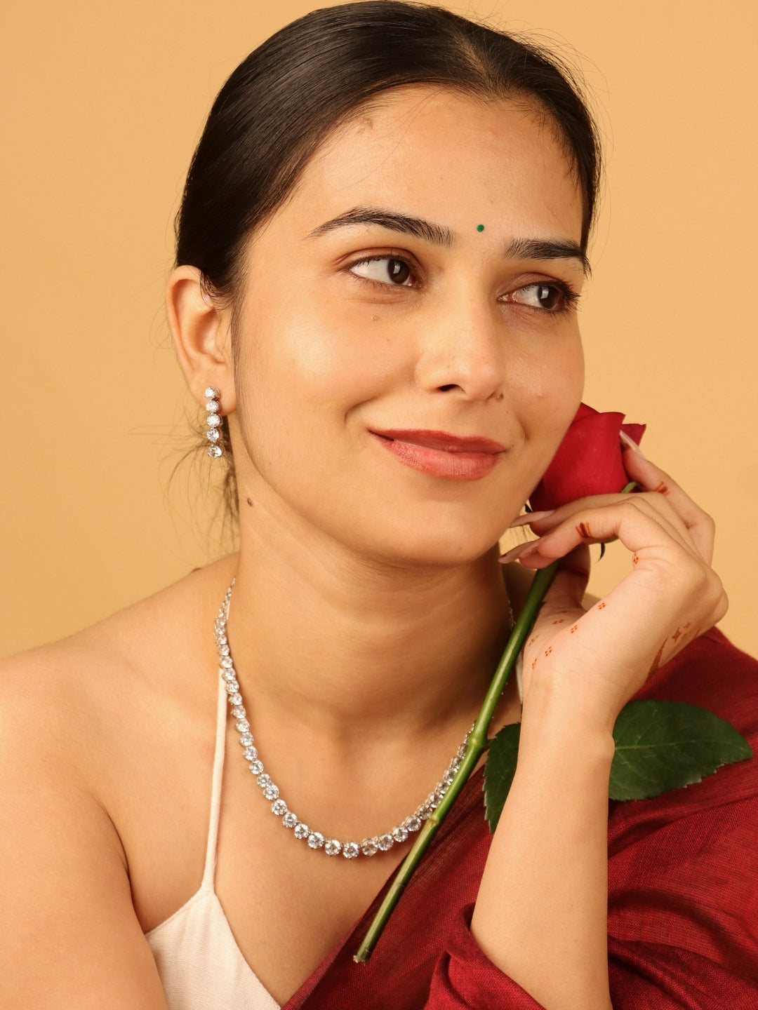 SILVER ZIRCON SOLITAIRE SET