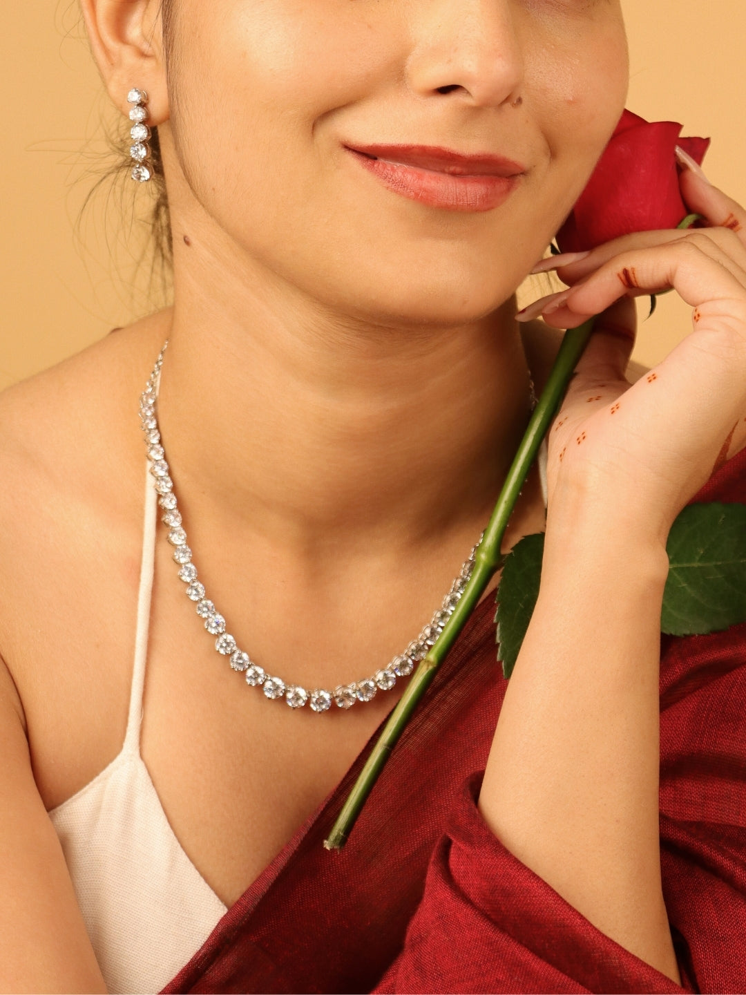 SILVER ZIRCON SOLITAIRE SET