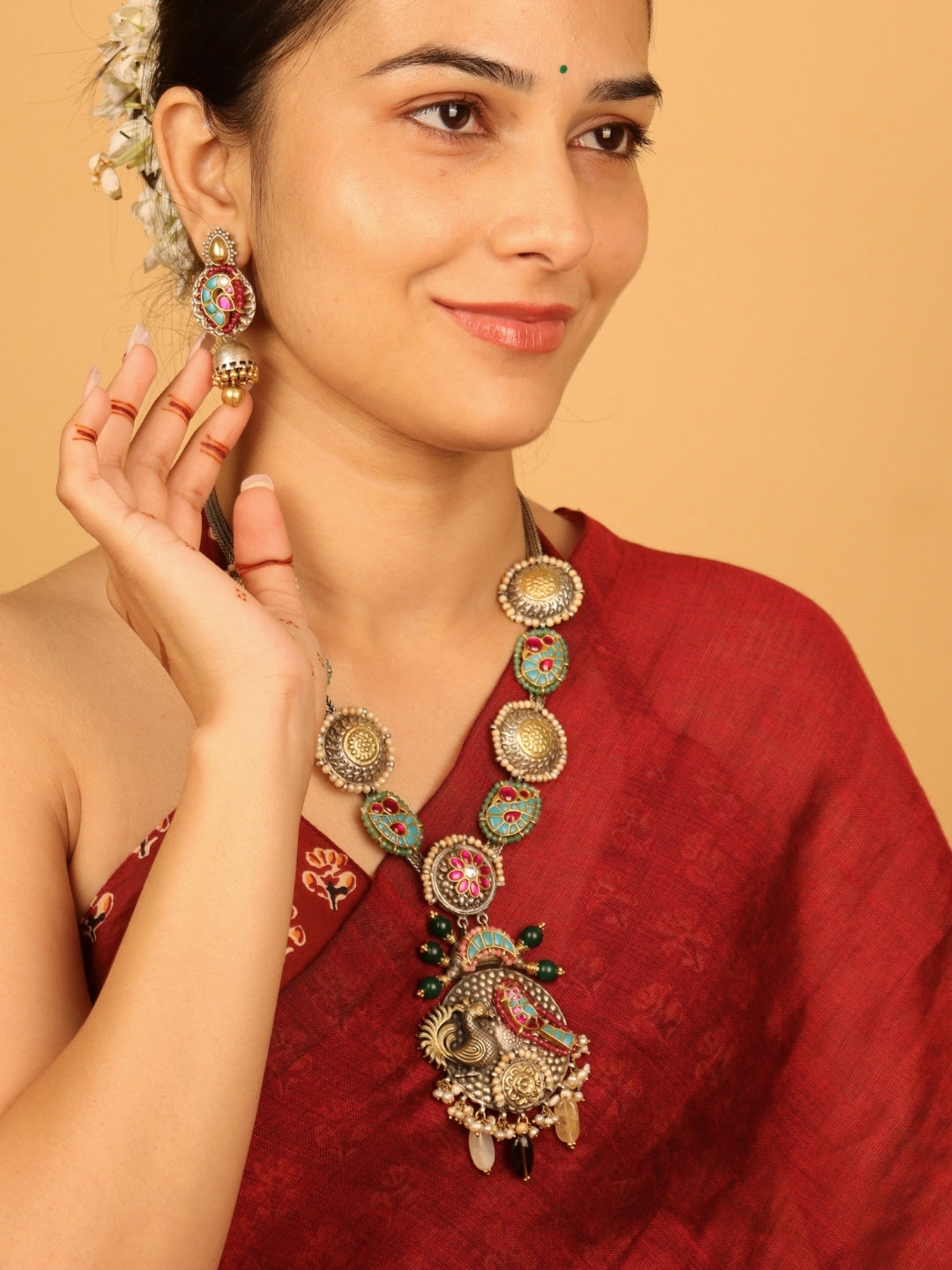 NAZAAKAT MAYUR NECKLACE SET