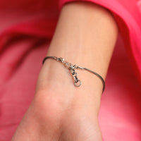 Pear Drop Silver Kada