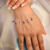 Pear Drop Silver Kada