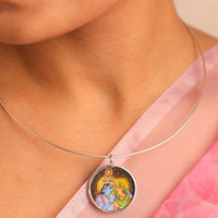 Radha Krishna Handpainted Hasli