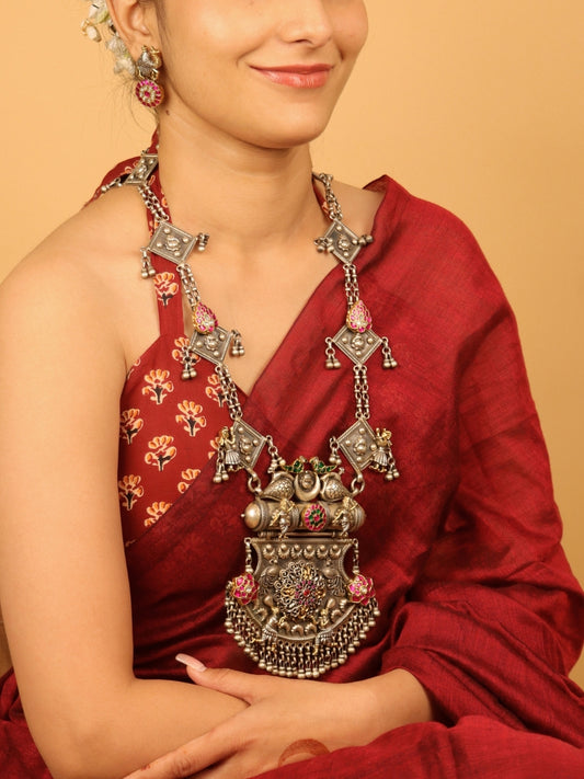 NAZAAKAT MAYUR SILVER SET