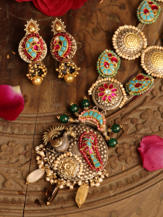 NAZAAKAT MAYUR NECKLACE SET
