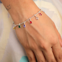 Pear Drop Silver Kada