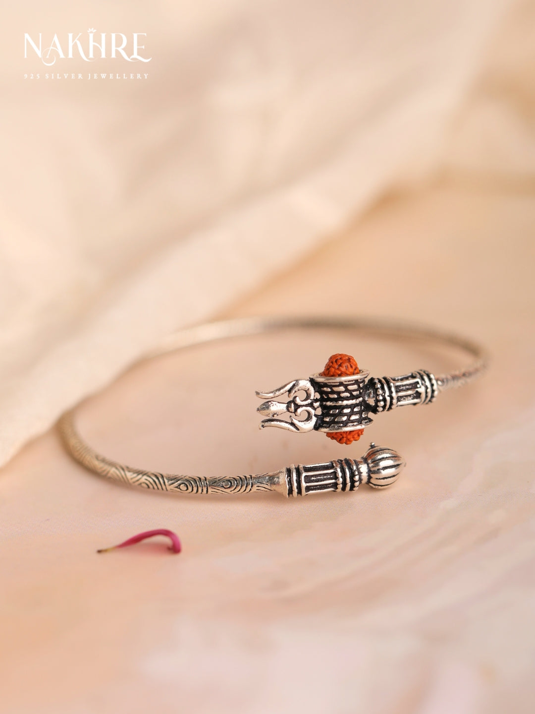 Rudraksh Trishul Silver Kada